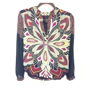 Navy Blouse with bold design!